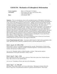 Mechanics of Lithospheric Deformation - USC Geodynamics