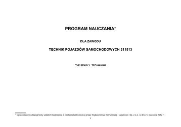 program nauczania - Wydawnictwa Komunikacji i Ã…ÂÃ„Â…cznoÃ…Â›ci Sp.z o.o.