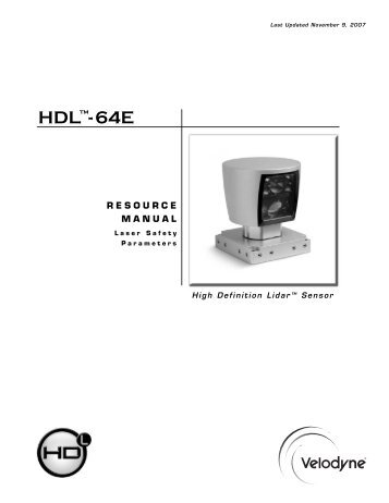 HDLâ¢- 64E - Velodyne Lidar