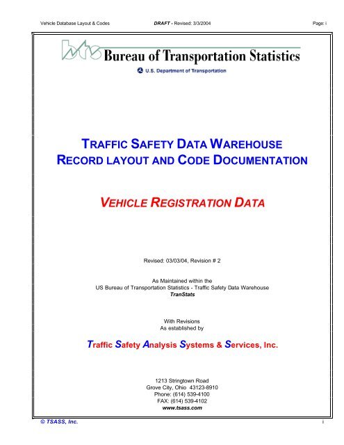 safety data warehouse record layout and Tsass-tsis.com