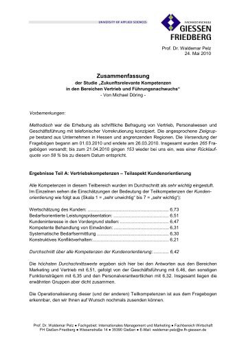 Zusammenfassung - von Prof. Dr. Waldemar Pelz