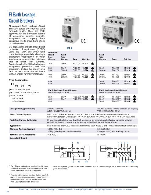 FI Earth Leakage Circuit Breakers - Adcon Engineering Co