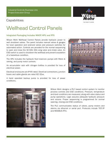 Wellhead Control Panels - Wilson Mohr