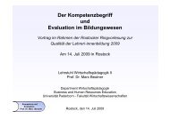 Der Kompetenzbegriff und Evaluation im Bildungswesen