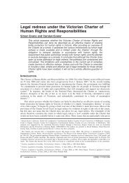 Legal redress under the Victorian Charter of Human Rights and ...