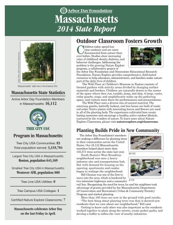 Arbor Day Foundation State Report for Massachusetts