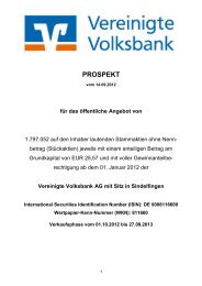 PROSPEKT - Vereinigte Volksbank AG