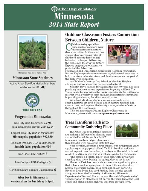 the state of Minnesota - Arbor Day Foundation