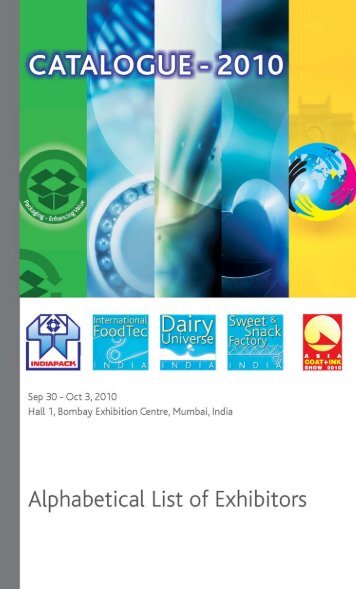 Alphabetical List of Exhibitors - International Foodtec India 2012