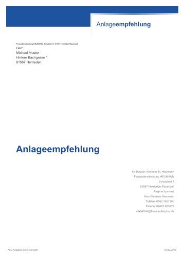 Anlageempfehlung