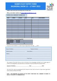 ENTRY FORM FOR RABBITS & CAVIES - Balmoral Show