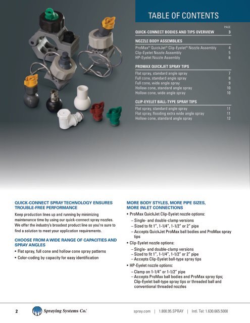 QUICK-CONNECT NOZZLE SYSTEMS - Spraying Systems Co.