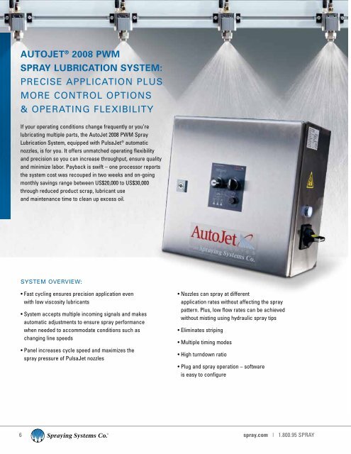 precision spray lubrication systems - Spraying Systems Co.