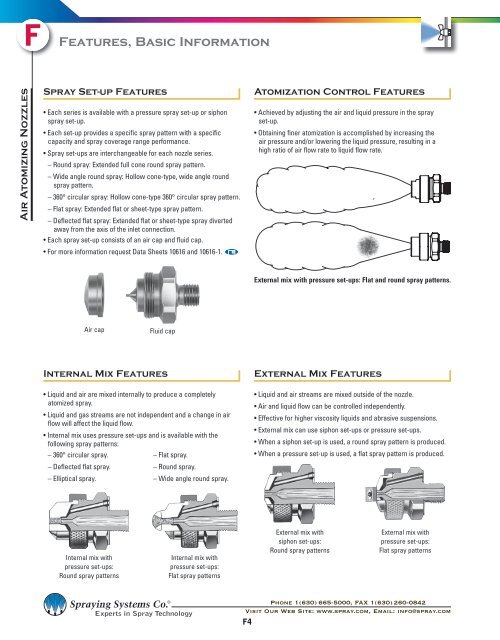 Section F â Air Atomizing Spray Nozzles - Spraying Systems Co.