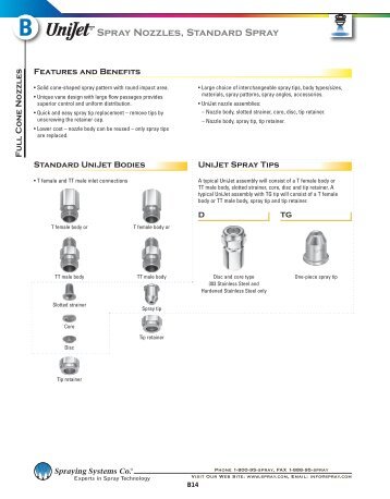 B14 - UniJet Spray Nozzles