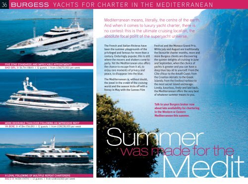 Burgess Newsletter Spring / Summer 2008 - Burgess Yachts