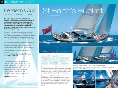 Burgess Newsletter Spring / Summer 2008 - Burgess Yachts