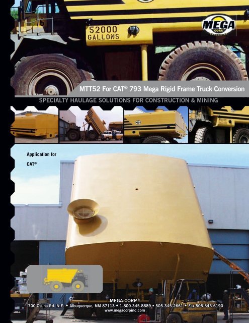 MTT52 For CAT® 793 Mega Rigid Frame Truck ... - Mega Corporation