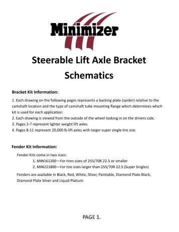 Steerable Lift Axle Bracket Schematics - Minimizer