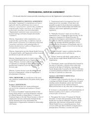 PROFESSIONAL SERVICES AGREEMENT - CAMFT