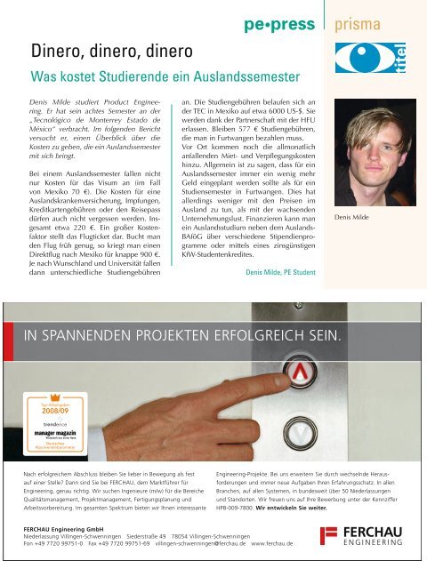 pe press - Hochschule Furtwangen