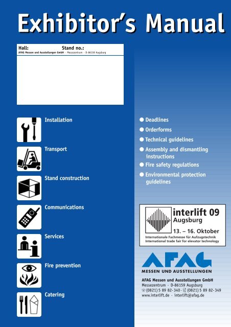 Deadlines Orderforms Technical guidelines Assembly and - Interlift