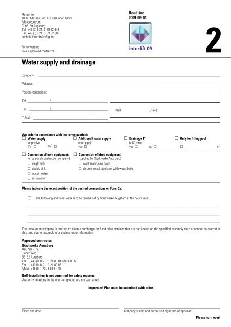 Deadlines Orderforms Technical guidelines Assembly and - Interlift