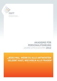 Akademie für Personalführung Jahresprogramm 2012