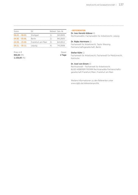 Akademie für Personalführung Jahresprogramm 2012