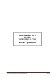 Zorgovereenkomst 2014 deel III - Achmea Zorgkantoor