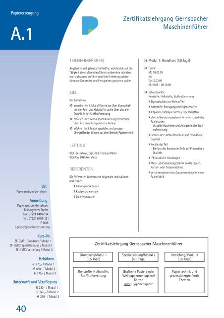 WEITERBILDUNG 09 - Papierzentrum Gernsbach