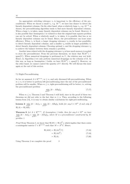 Greville's Method for Preconditioning Least Squares ... - Projects