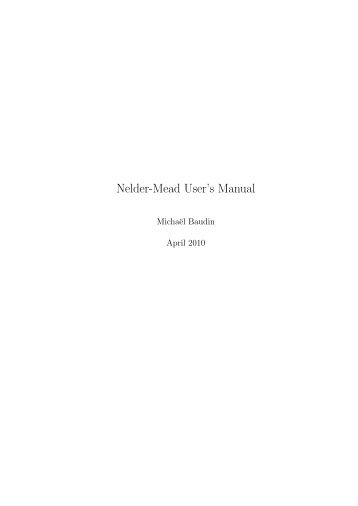 Nelder-Mead User's Manual - Projects - Scilab