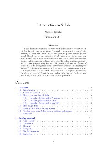 Introduction to Scilab - Projects