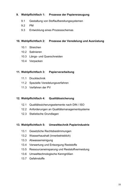 Betrieblicher Studienplan - Papierzentrum Gernsbach