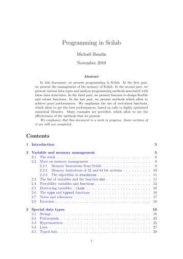 Programming in Scilab - Projects
