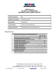 WCSS Area O OIL SPILL CO-OPERATIVE EQUIPMENT ...