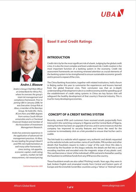 Basel II and Credit Ratings - UBA Plc