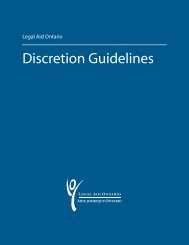 Discretion guidelines training guide - Legal Aid Ontario