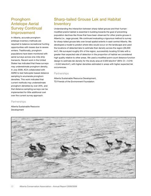 Annual Report 2008/2009 - Alberta Conservation Association