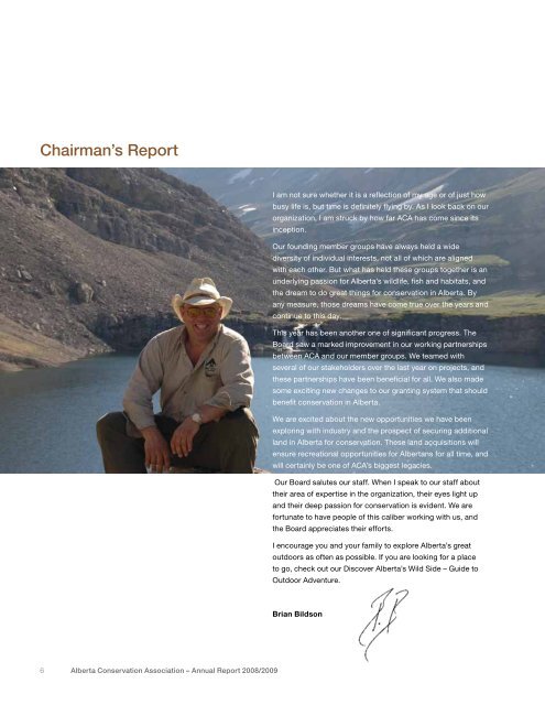 Annual Report 2008/2009 - Alberta Conservation Association