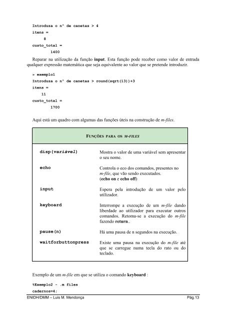 manual de introduÃ§Ã£o ao matlab - Escola Superior NÃ¡utica Infante D ...