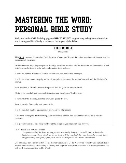 Bible Study - Christian Military Fellowship