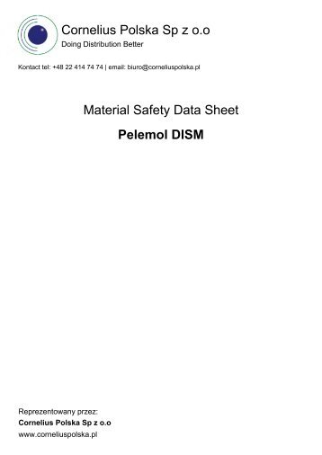 Material Safety Data Sheet Pelemol DISM - Cornelius Polska Sp. z oo