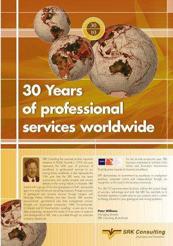 30 Years of professional services worldwide 30 ... - SRK Consulting