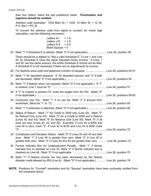 Specifications for Substitute Forms of Louisiana Resident Individual ...