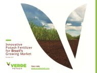 Verde fertilizantes - Verde Potash Plc