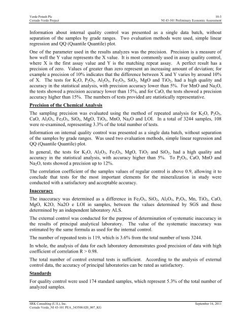 NI 43-101 Preliminary Economic Assessment - Verde Potash