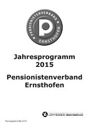 Jahresprogramm 2015 Pensionistenverband Ernsthofen