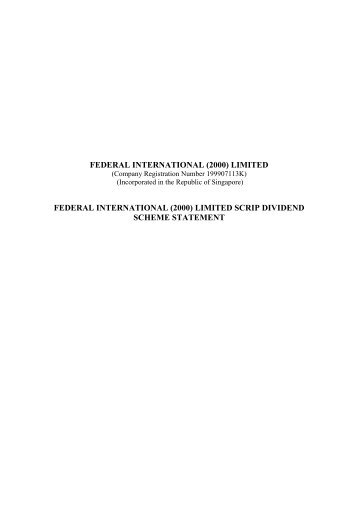 PETRA FOODS LIMITED - Federal International (2000) Ltd